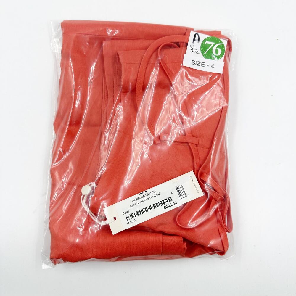 Rebecca Taylor Lena Shine Short in Coral US 4 S NWT Quiet Luxury Coastal Chic - Picture 4 of 4
